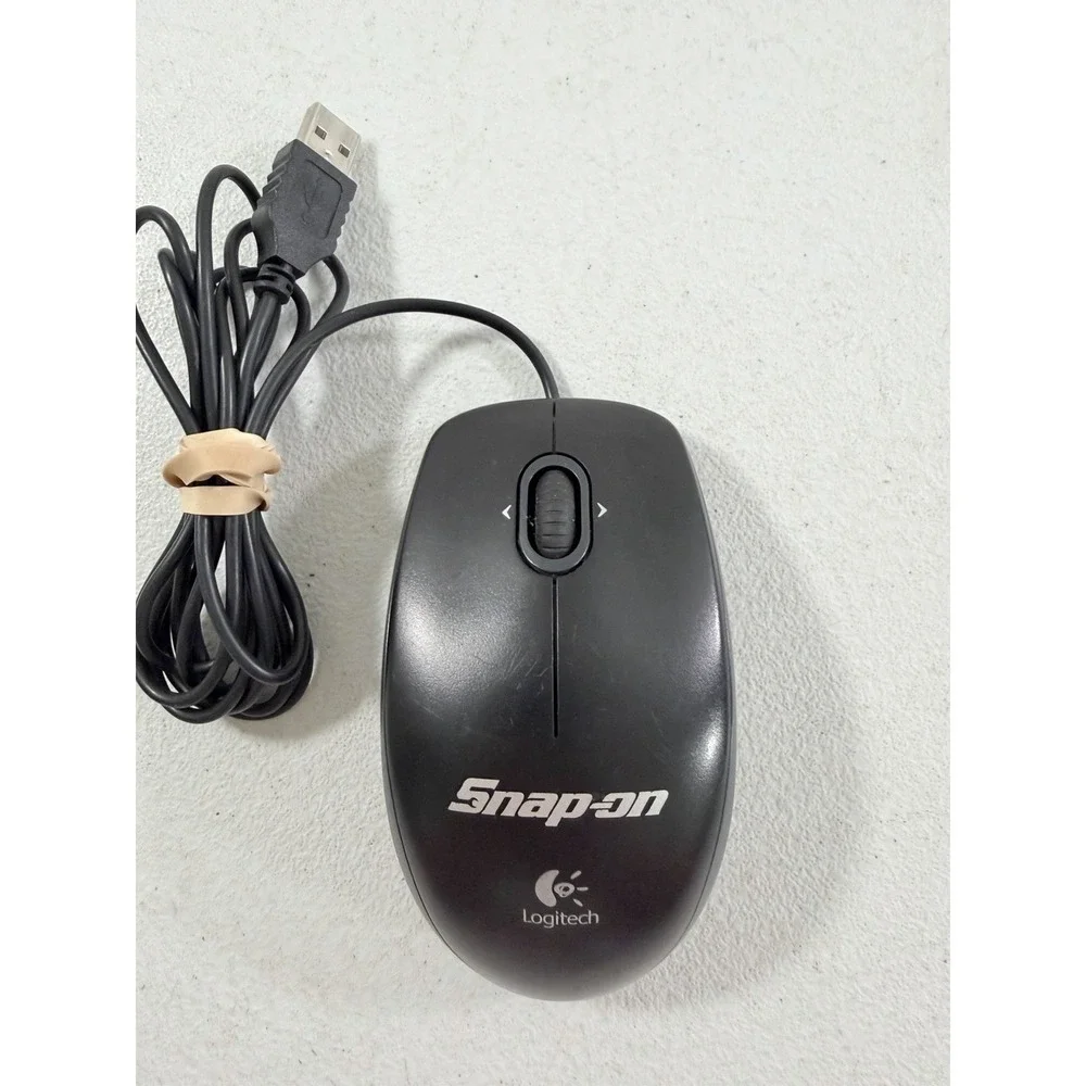 Snap-On‎ Tools Logitech Black Wired USB Computer Laptop Mouse TESTED WORKING